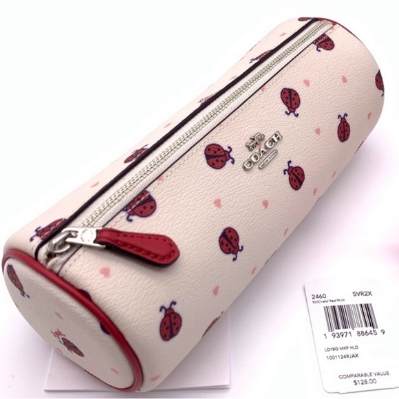 Coach Makeup Brush Holder Cosmetic Case With Ladybug Print - Picture 7 of 9